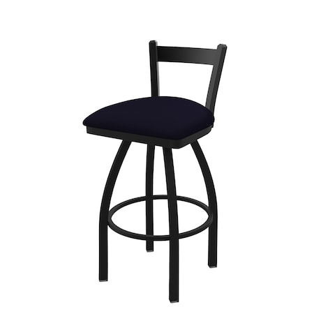 Holland Bar Stool Co 30" Low Back Swivel Bar Stool, Black Wrinkle, Canter Twilight Seat 82130BW002
